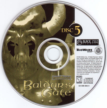 Baldur's Gate 1998 Disc 1-5 Microsoft Windows PC CD-PC Gamez USA