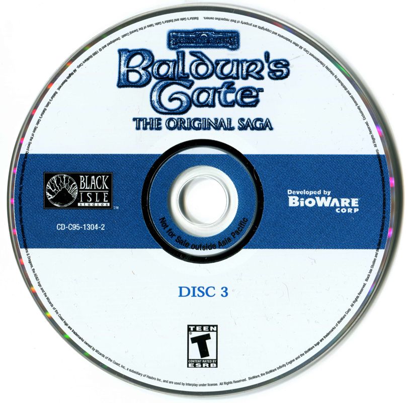 Baldur's Gate - The Original Saga Disc 1-3 Microsoft Windows PC CD-PC Gamez USA