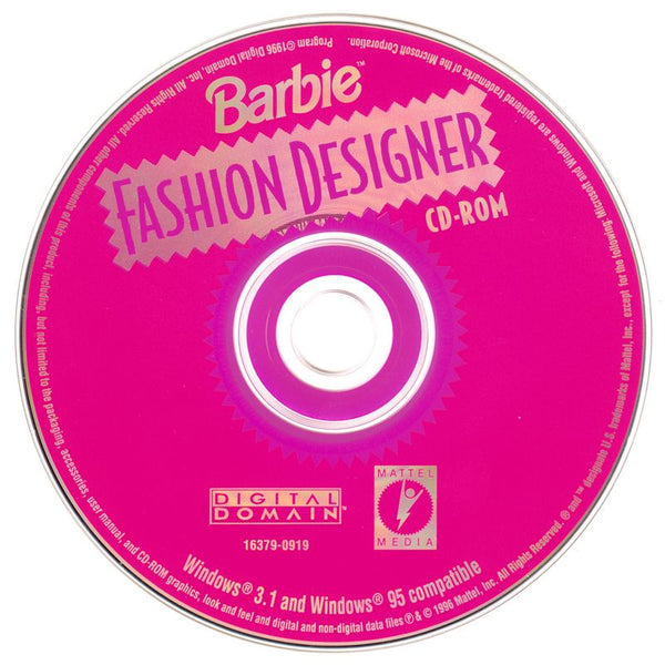 Barbie Fashion Designer Microsoft Windows 3.X CD by PC Gamez USA