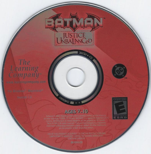 Batman Justice Unbalanced Microsoft Windows PC CD-PC Gamez USA
