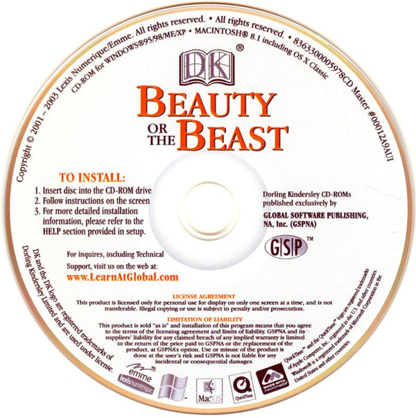 Beauty Or The Beast Microsoft Windows PC CD-PC Gamez USA