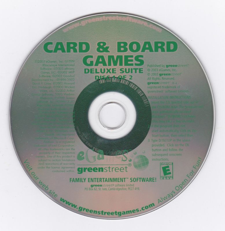 CARD & BOARD DELUXE SUITE Disc 1-2 Microsoft Windows PC CD-PC Gamez USA
