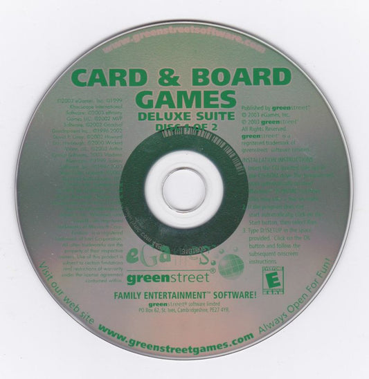 CARD & BOARD DELUXE SUITE Disc 1-2 Microsoft Windows PC CD-PC Gamez USA
