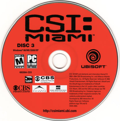 CSI Miami Disc 1-3 Microsoft Windows PC CD-PC Gamez USA