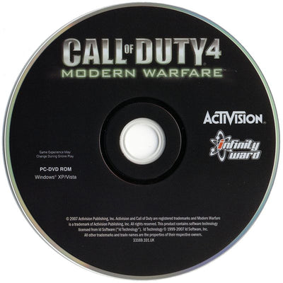 Call Of Duty 4 Modern Warfare Microsoft Windows PC DVD