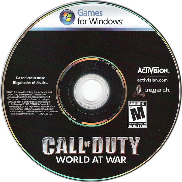 Call of Duty 5 World at War Microsoft Windows PC DVD by PC Gamez USA
