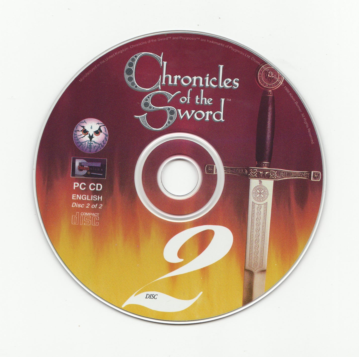 Chronicles of the Sword Psygnosis Disc 1-2 Microsoft Windows PC CD-PC Gamez USA
