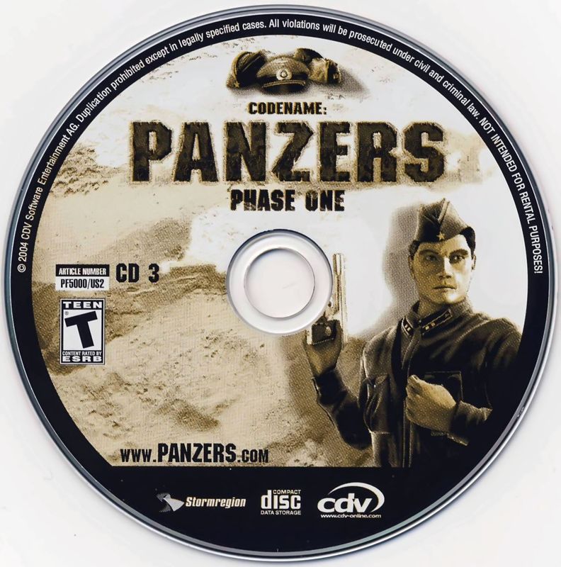 Codename Panzers Phase One Disc 1-3 Microsoft Windows PC CD-PC Gamez USA