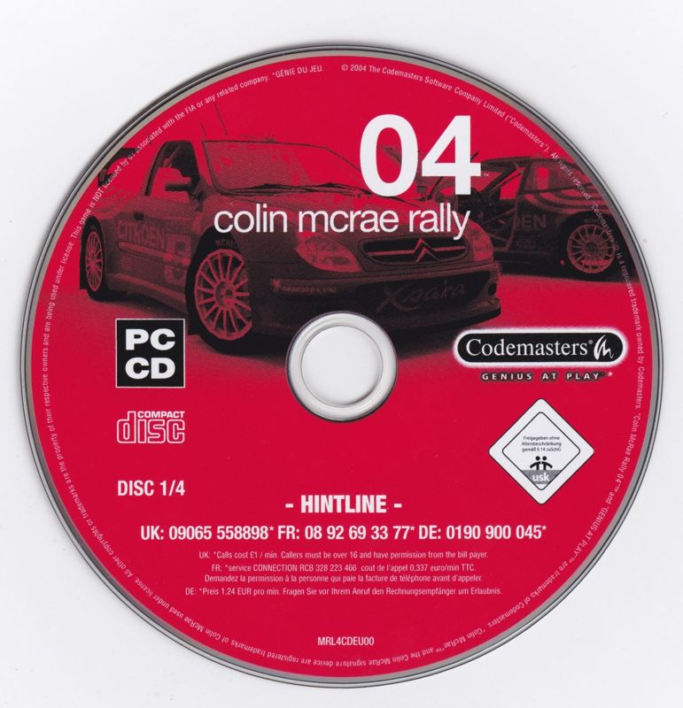 Colin McRae Rally 04 Disc 1-4 Microsoft Windows PC CD-PC Gamez USA