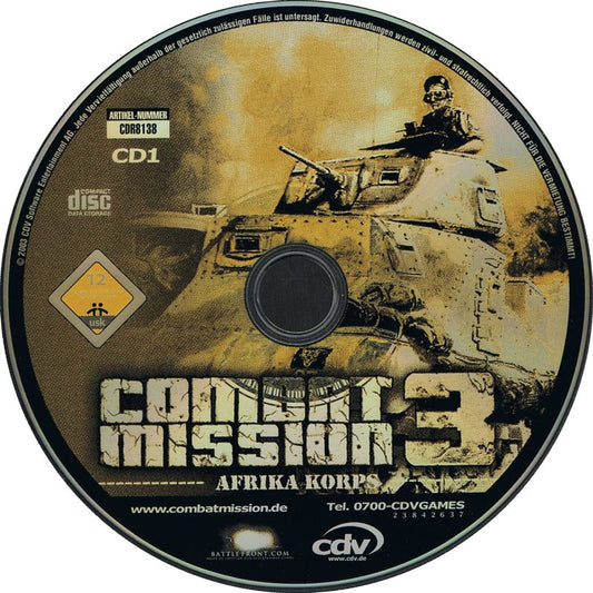 Combat Mission 3 Afrika Korps Disc 1-2 Microsoft Windows PC CD-PC Gamez USA