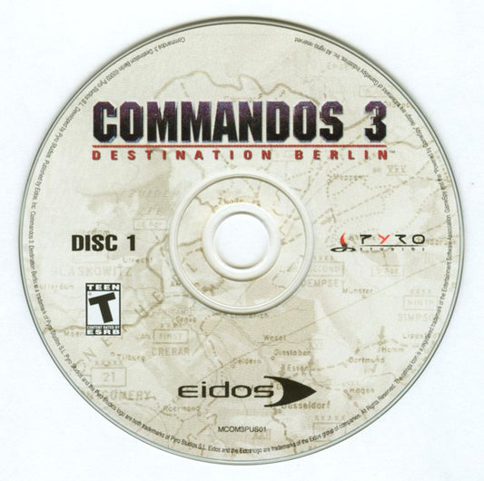 Commandos 3: Destination Berlin Disc 1-3 Microsoft Windows PC CD-PC Gamez USA