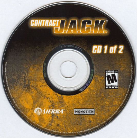 Contract J.A.C.K. Disc 1-2 2003 Microsoft Windows PC CD Sierra Entertainment Monolith-PC Gamez USA