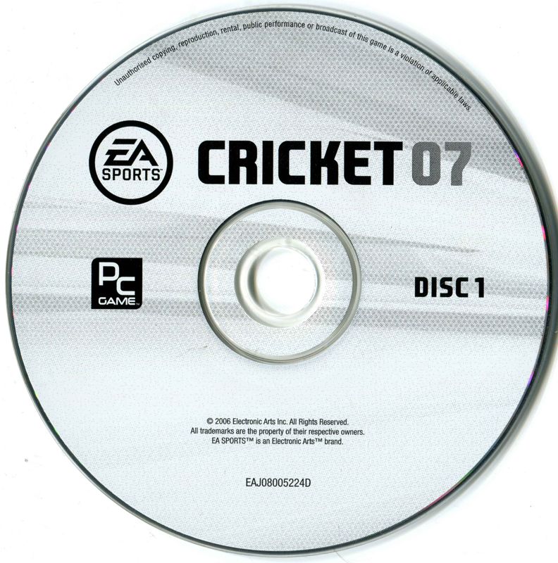 Cricket 07 Disc 1-2 Microsoft Windows PC CD-PC Gamez USA