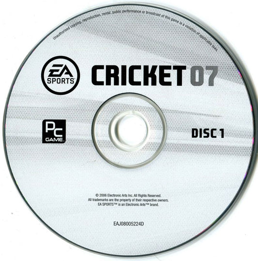 Cricket 07 Disc 1-2 Microsoft Windows PC CD-PC Gamez USA