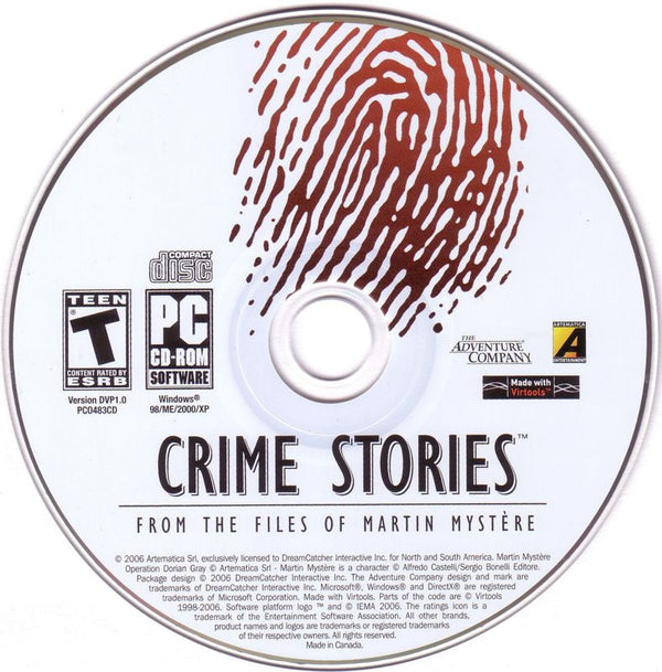 Crime Stories From the Files of Martin Mystere Microsoft Windows PC CD-PC Gamez USA