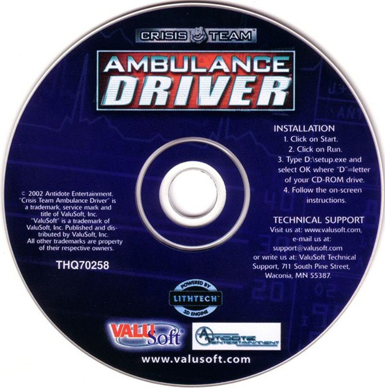 Crisis Team Ambulance Driver Microsoft Windows PC CD-PC Gamez USA