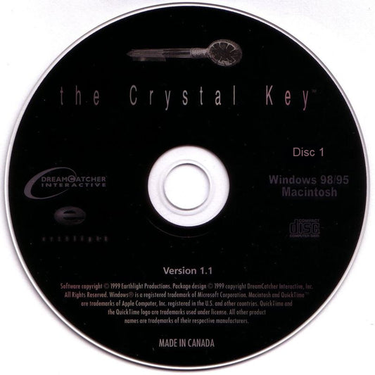 Crystal Key Disc 1-2 Microsoft Windows PC CD-PC Gamez USA