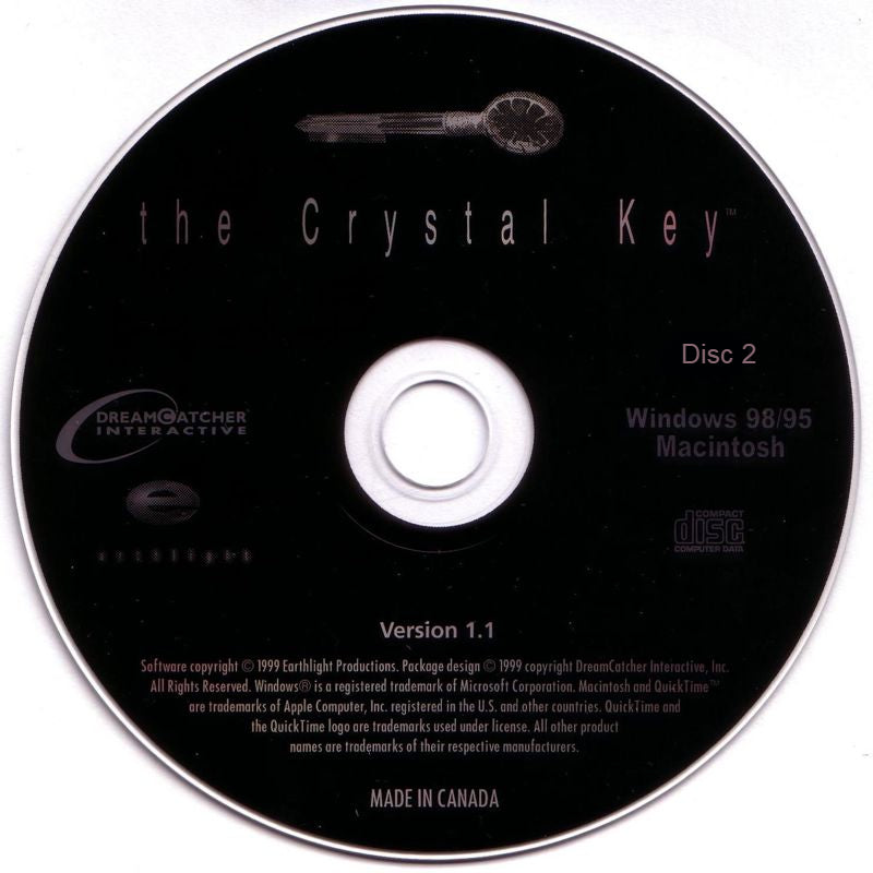 Crystal Key Disc 1-2 Microsoft Windows PC CD-PC Gamez USA