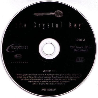 Crystal Key Disc 1-2 Microsoft Windows PC CD-PC Gamez USA