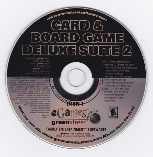 Deluxe Suite Card Board Games Disc 1-2 Microsoft Windows PC CD-PC Gamez USA