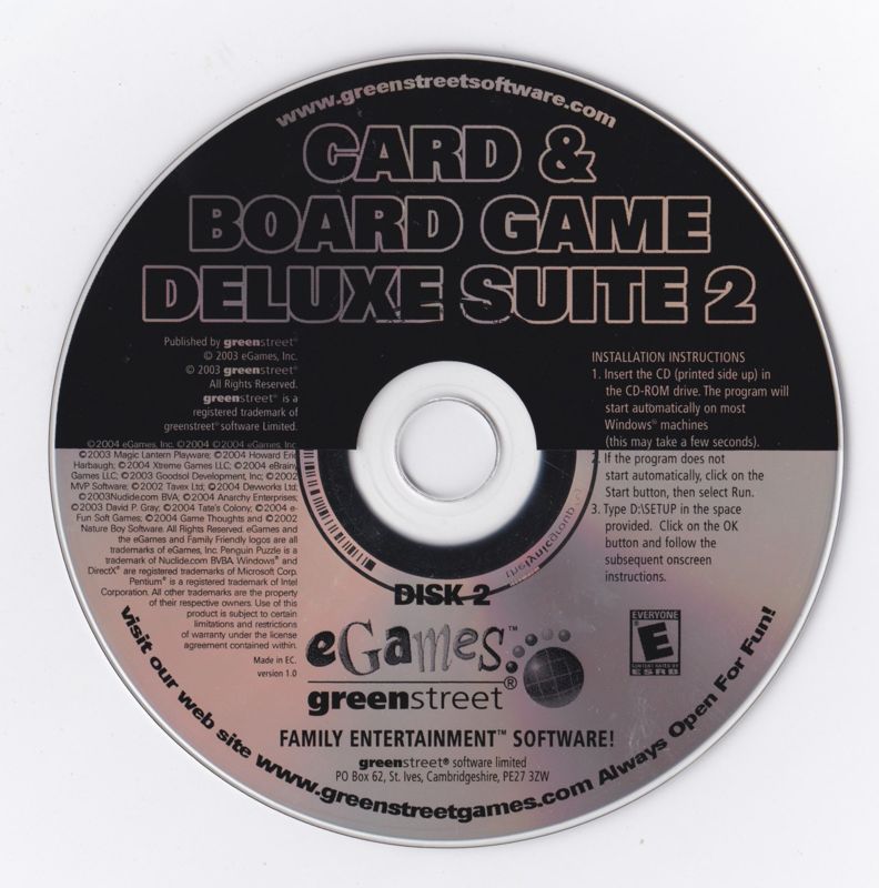Deluxe Suite Card Board Games Disc 1-2 Microsoft Windows PC CD-PC Gamez USA