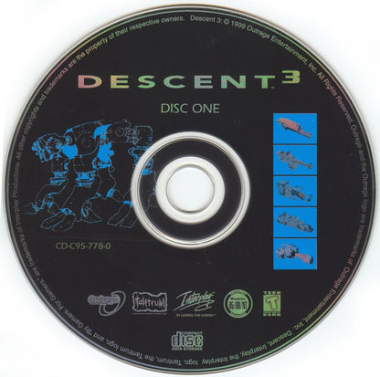 Descent³ Descent 3 Disc 1-2 1999 Microsoft Windows PC CD Interplay Imagineer Outrage-PC Gamez USA