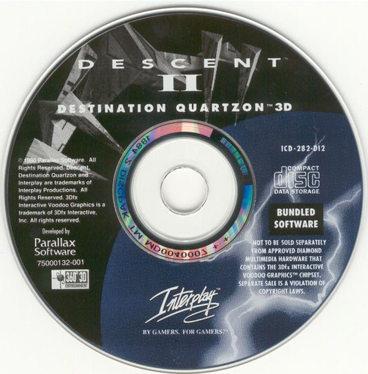 Descent II Destination Quartzon Microsoft Windows PC CD-PC Gamez USA