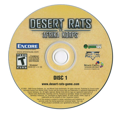 Desert Rats vs Afrika Korps Disc 1-2 Microsoft Windows PC CD-PC Gamez USA