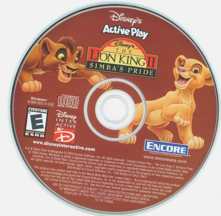 Disney Lion King II Simbas Pride Microsoft Windows PC CD-PC Gamez USA