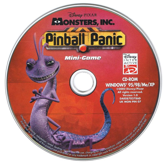 Disney Pixar's Monsters Inc Pinball Panic Mini Game Microsoft Windows PC CD-PC Gamez USA