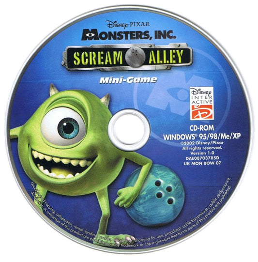 Disney Pixar's Monsters Inc Wreck Room Arcade Bowling for Screams Microsoft Windows PC CD-PC Gamez USA