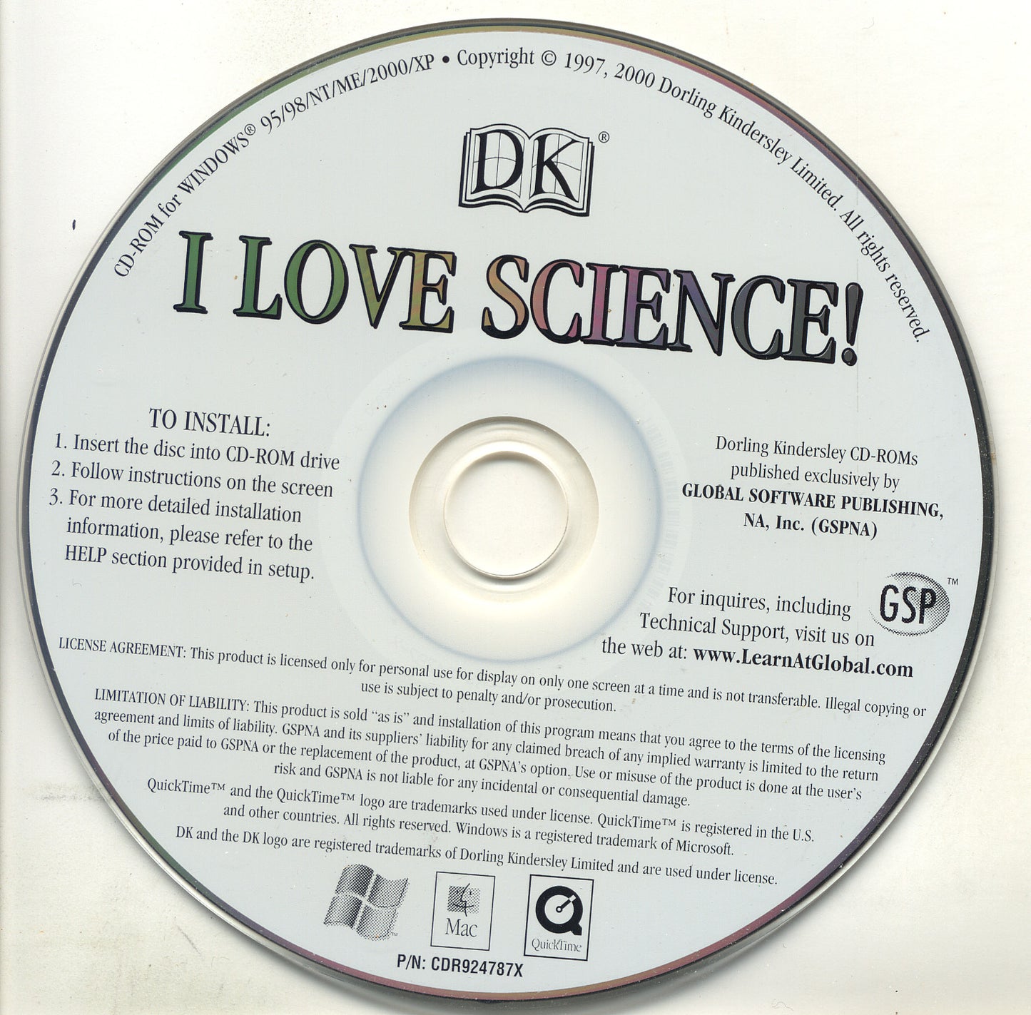 DK I Love Science Microsoft Windows PC CD-PC Gamez USA