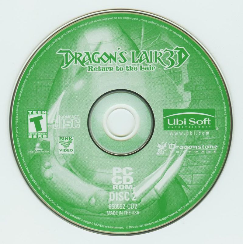 Dragon's Lair 3D Disc 1-2 Microsoft Windows PC CD-PC Gamez USA