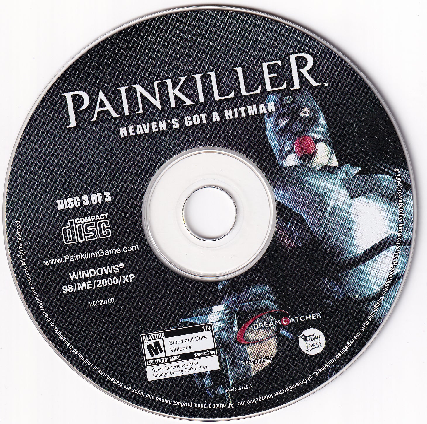 Painkiller Heaven's Got a Hitman Disc 1-3 Microsoft Windows PC CD-PC Gamez USA