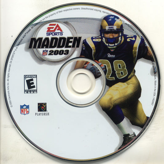 MADDEN NFL 03 Microsoft Windows PC CD-PC Gamez USA
