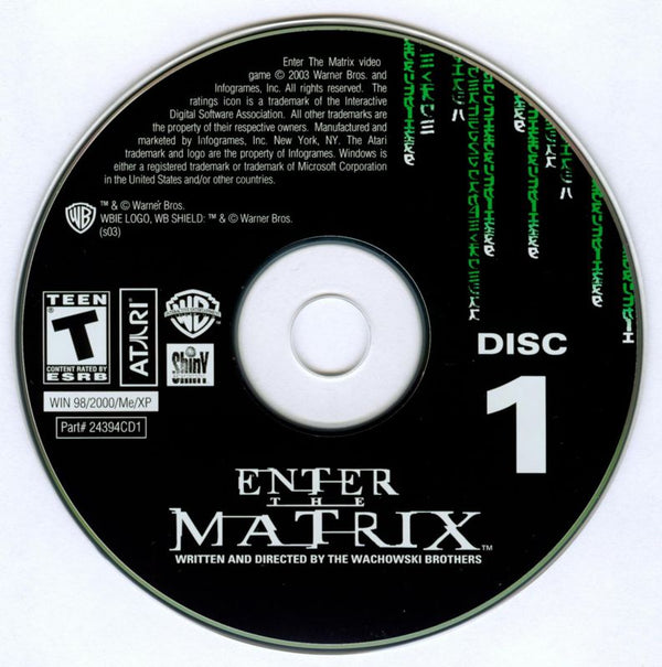 Enter the Matrix Disc 1-4 Microsoft Windows PC CD-PC Gamez USA
