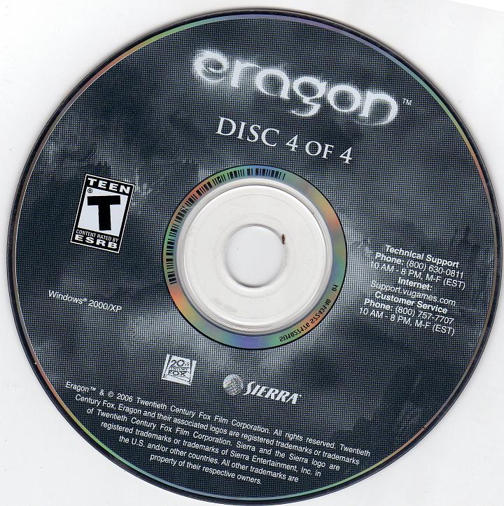 Eragon Disc 1-4 Microsoft Windows PC CD-PC Gamez USA