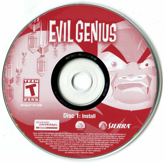 Evil Genius Disc 1-2 Microsoft Windows PC CD-PC Gamez USA