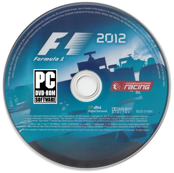 F1 2012 Microsoft Windows PC DVD by PC Gamez USA