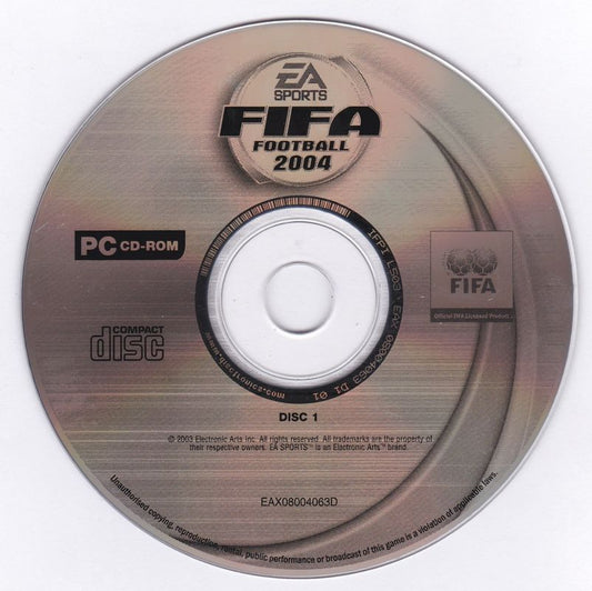 FIFA Soccer 2004 Disc 1-2 Microsoft Windows PC CD-PC Gamez USA