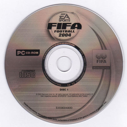 Computer Game Fifa Example Cd FIFA Soccer 2004 Disc 1-2 Microsoft Windows PC CD Classic – PC Gamez USA