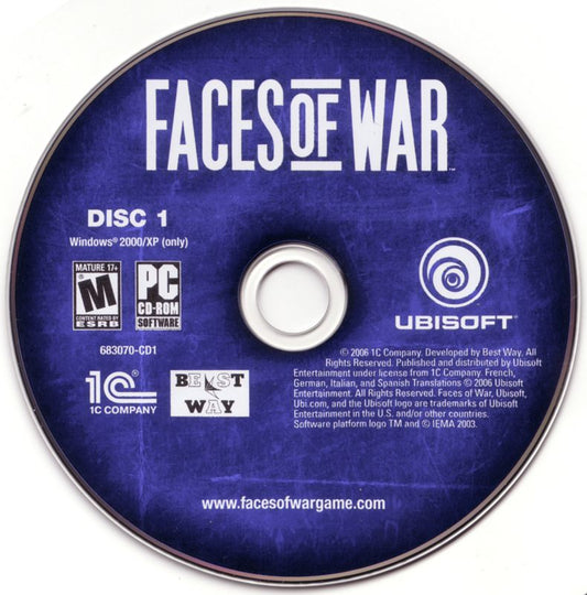 Faces of War Disc 1-3 Microsoft Windows PC CD-PC Gamez USA