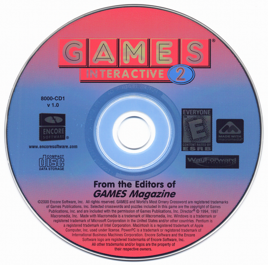 GAMES Interactive 2 Microsoft Windows PC CD-PC Gamez USA