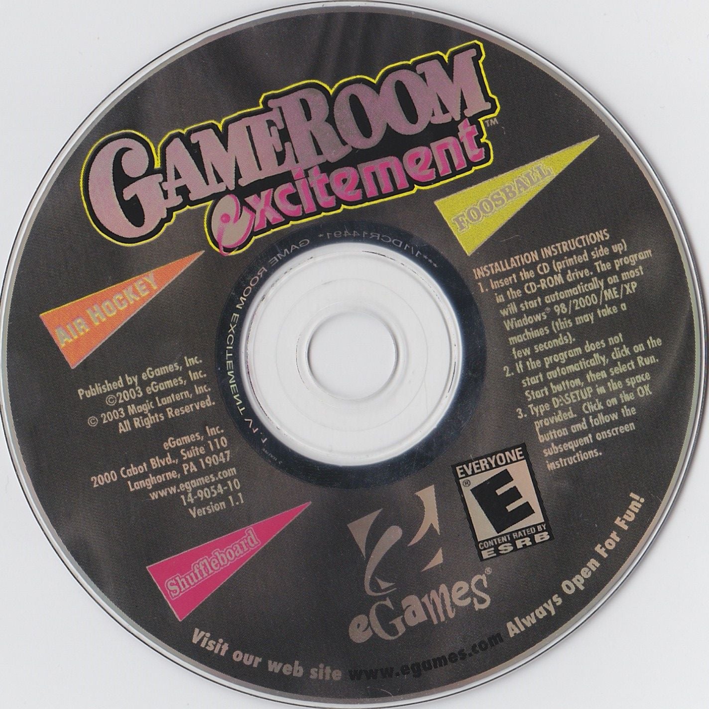 GameRoom Excitement Microsoft Windows PC CD-PC Gamez USA