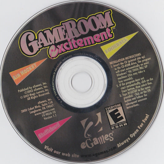 GameRoom Excitement Microsoft Windows PC CD-PC Gamez USA