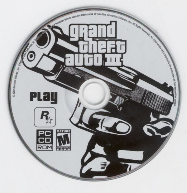 Grand Theft Auto III GTA 3 2001 Microsoft Windows PC CD Rockstar DMA-PC Gamez USA