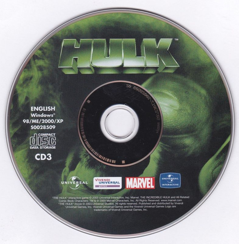 Hulk 2003 Disc 1-3 Microsoft Windows PC CD-PC Gamez USA