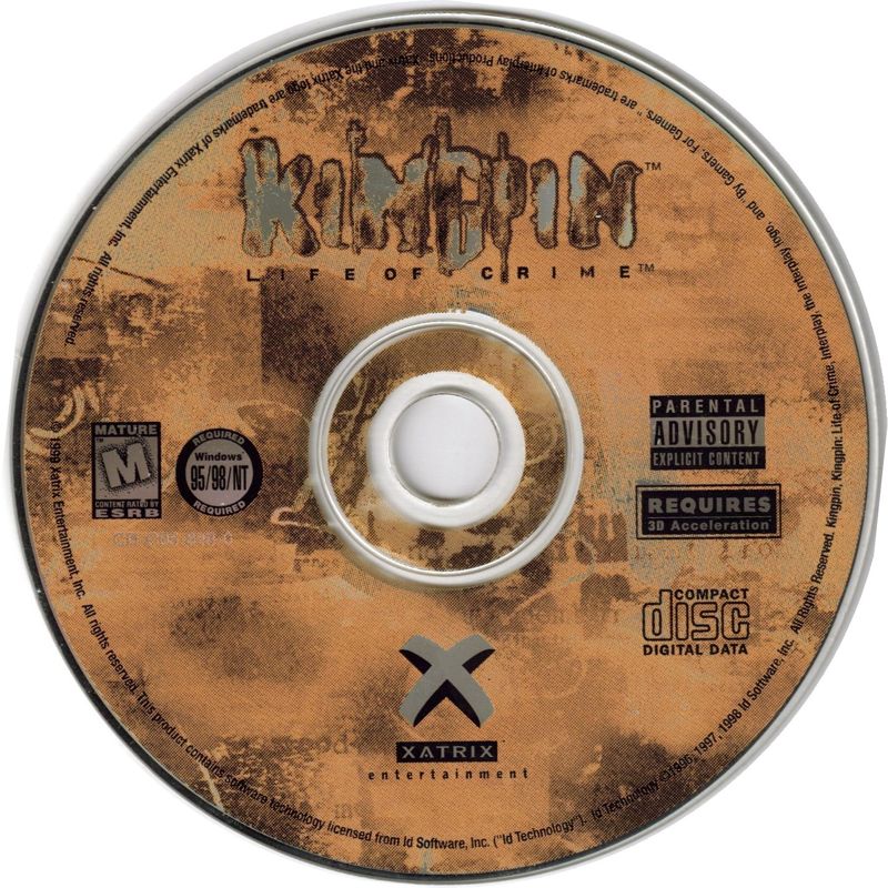 Kingpin: Life Of Crime 1999 Microsoft Windows PC CD Interplay Xatrix-PC Gamez USA