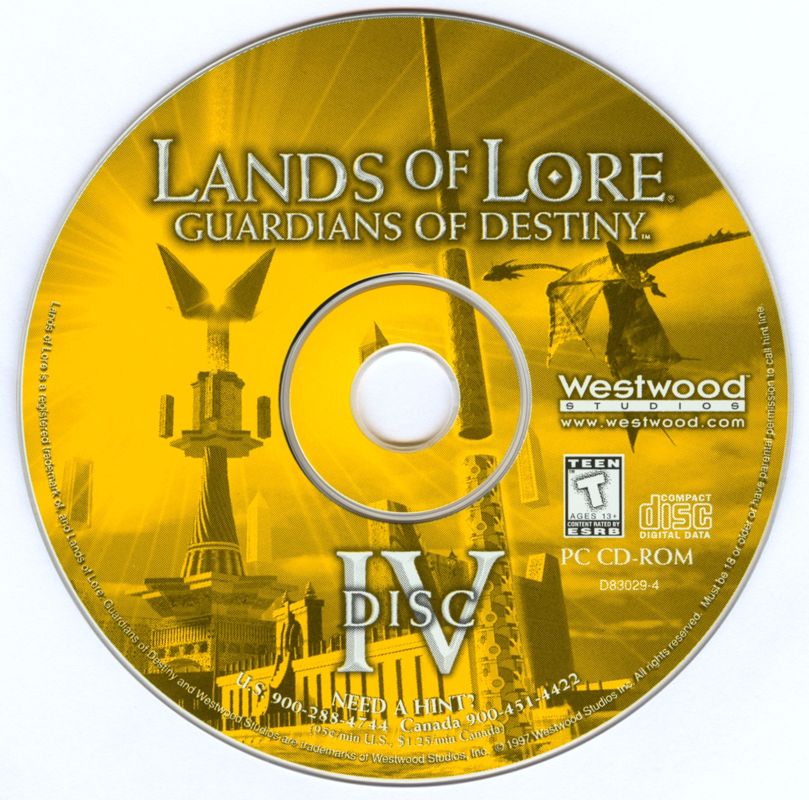 Lands of Lore Guardians of Destiny Disc 1-4 Microsoft Windows PC CD-PC Gamez USA