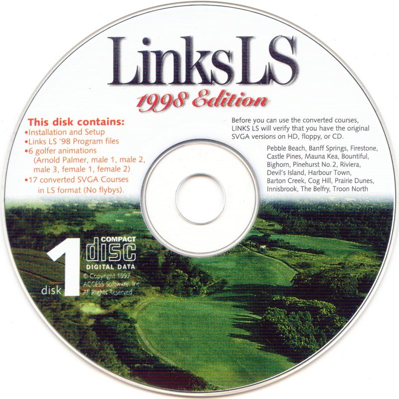 Links LS - 1998 Edition Disc 1-4 Microsoft Windows PC CD – PC Gamez USA